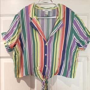 Plus Size Striped Crop